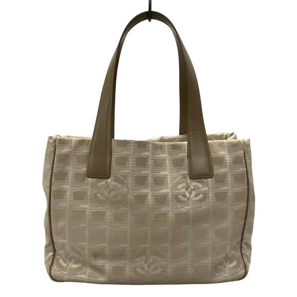 Auth CHANEL New Travel Line Tote PM A20457 Beige Nylon Tote Bag - Picture 2 of 12